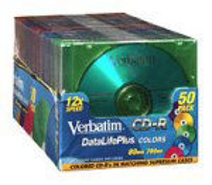 Picture of Verbatim 50-Pack of 80-Minute Color CD-R Discs (CDR50SLIM)