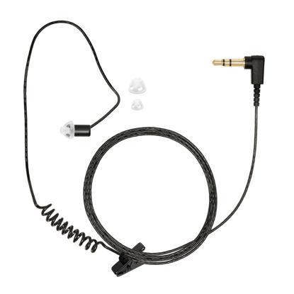 Picture of Sheepdog Covert Surveillance Listen Only Earpiece, 22-Inch Black Cable, 3.5mm Right Angle Connector, Uniform Wire Clip, Removable Retainer Ear Hook and 3-Pack Clear Situational Awareness Eartips