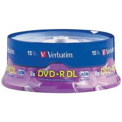 Picture of VER95484 - Verbatim DVD+R DL 8.5GB 8X with Branded Surface - 15pk Spindle