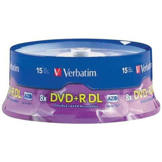 Picture of VER95484 - Verbatim DVD+R DL 8.5GB 8X with Branded Surface - 15pk Spindle