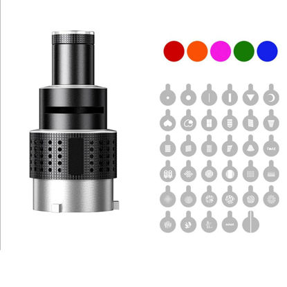 Picture of ZXHZAQ Photograph Flash Snoot Conical Lens Video Modelling Shape Photo Studio Light Kit with Optical Spotlight Lens 35 Gobos