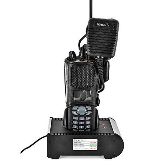 Picture of Turtleback Carry Holder for EF Johnson Viking VP900 VP600 Radio with D Rings Attachment, Fire and Police Two Way Radio Belt Case, Black Leather Duty Belt Holster with Heavy Duty D Rings, Made in USA
