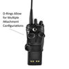 Picture of Turtleback Carry Holder for EF Johnson Viking VP900 VP600 Radio with D Rings Attachment, Fire and Police Two Way Radio Belt Case, Black Leather Duty Belt Holster with Heavy Duty D Rings, Made in USA