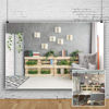 Picture of YongFoto 12x10ft Interior Room Backdrop for Photography Wooden Bookshelf Green Plants Screen Armchair Grey Lounge Background Modern Home Banner Decor Live Video Portrait Photo Studio Props
