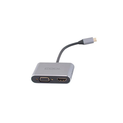 Picture of CODi 4-in-1 USB-C Display Adapter (HDMI, VGA, USB-C PD, USB-A 3.0)