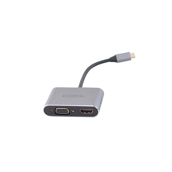 Picture of CODi 4-in-1 USB-C Display Adapter (HDMI, VGA, USB-C PD, USB-A 3.0)