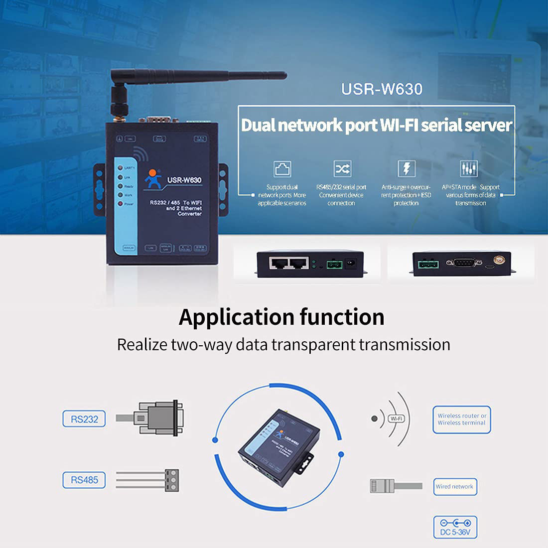 USR N520 2 Ports Serial To Ethernet Converters