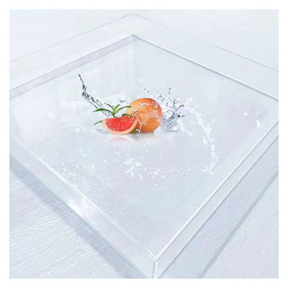 Picture of Transparent Acrylic Water Tank Shallow Sink Shooting Props, Deep Water Tank Storage Display Box, Coffee Tray Desktop Cosmetics Storage Tray(30x30x5cm/11.8x11.8x2in)
