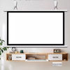 Picture of LIVCHLOE 40'' 50" 60" Home Theater Movie Screen HD Projection Screen Portable Manual Pull Down Projector Screen Wall Mounted Indoor Outdoor Screen 16:9 4:3(White,50inch16:9)