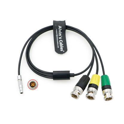 Picture of Alvin's Cables RED DSMC2 Camera Sync Cable 00B 4 Pin to 3BNC for Timecode Genlock Trigger 60CM| 23.6inches