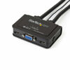 Picture of StarTech.com 2 Port USB VGA Cable KVM Switch - USB Powered with Remote Switch - KVM with VGA - Dual Port VGA KVM Switch (SV211USB),Black