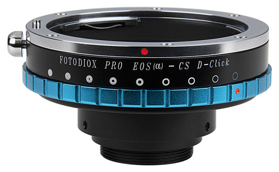 Picture of Fotodiox Pro Iris Lens Mount Adapter - Compatible with Canon EOS EF D/SLR Lenses to to CS-Mount (1" Screw Mount) Cine & CCTV Camera Body with Built-in Aperture Iris