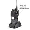 Picture of Turtleback Carry Holder for Kenwood VP6000 Viking 6000 Fire and Police Two Way Radio Belt Clip Holster Case, Black Leather Pouch with Heavy Duty Rotating Ratcheting 2.25" Belt Loop Made in USA