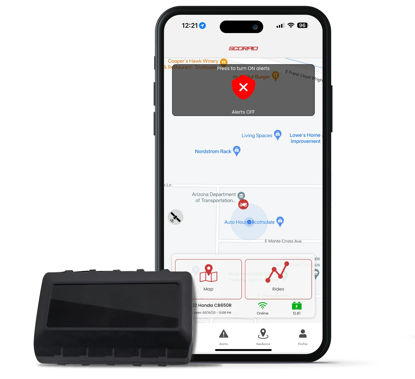 Picture of Scorpio GPS Tracker for Motorcycles, Side-by-Sides, ATVs, Scooters, and Vehicles. 4G LTE Real-Time Tracking with Instant Security Notifications. Simple 2 Wire DIY Install. Plans from $9.99/Month.