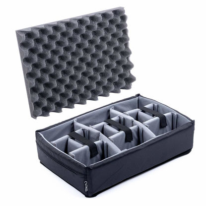 Picture of CVPKG Grey padded divider set to fit Pelican 1500. Dividers and lid foam.
