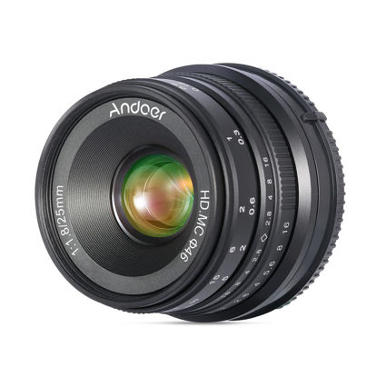 Picture of Andoer 25mm F1.8 APS-C Manual Focus Camera Lens Large Aperture Wide Angle Replacement for Sony E-Mount Mirrorless Cameras A7III/A9/NEX 3 3N/NEX 5 5T 5R/NEX 6 7/A5000/A5100/A6500/A6400/A6300/A6100