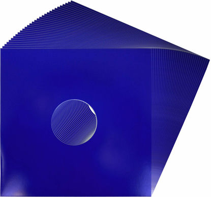 Picture of (25) 12" Colored Vinyl Record Jackets with Center Hole - Glossy Blue #12JWBLHH
