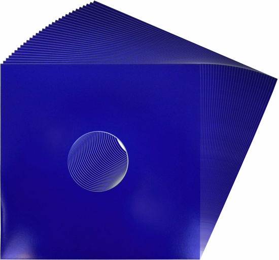 Picture of (25) 12" Colored Vinyl Record Jackets with Center Hole - Glossy Blue #12JWBLHH
