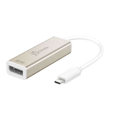 Picture of j5create USB C to DisplayPort Adapter- 4k @ 60Hz USB Type C Male to DisplayPort Female Converter Perfect for Macbooks, Chromebooks, Tablets, PCs