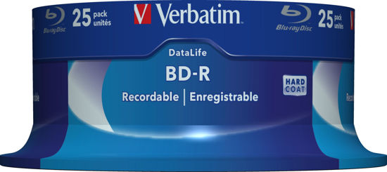 Picture of Verbatim BD-R SL Datalife - Blu-ray Disc 25 GB, 6X Burning Speed, Scratch Protection, 25-Pack Spindle, 99999