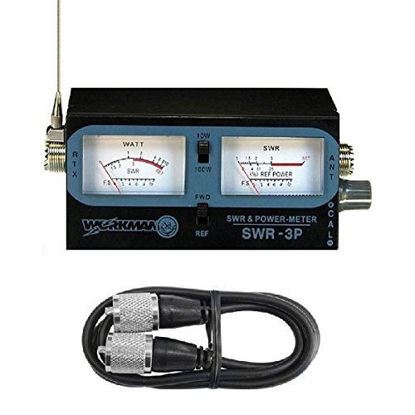 Picture of POWER / SWR METER CB Radio 100 Watts w/ 3' Jumper cable - Workman SWR3P & CX-3-PL-PL