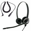 Picture of 2.5mm Phone Telephone Headset - Best Pro Noise Cancel Binaural Office Headset Compatible with Cisco SPA, Panasonic, Vtech, Uniden and Cordless Dect Phones Plus Compatible with Plantronics QD