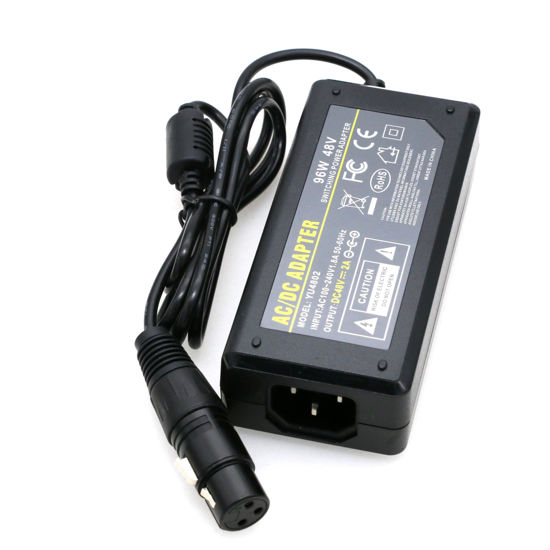 Picture of ZBLZGP 48V 2A AC DC Power Supply Adapter with XLR 3 Pin Female for Aitus Amaran Aimora 100d 100x Live Fill Light Photography Power Adapter 48V 2A