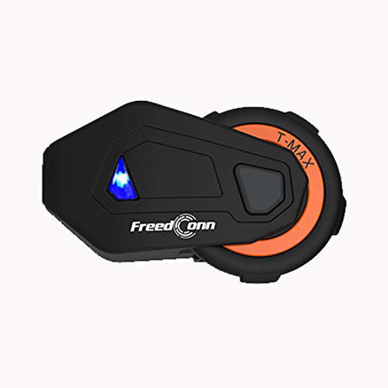 Picture of FreedConn Motocycle Helmet Waterproof and Wireless Bluetooth Headset TMAX-E/FM Radio/1000M Intercom/6 Riders Intercom/Moto Biking & Skiiing/ + Boots Protector