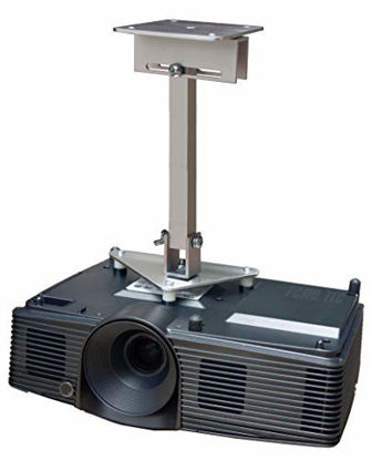 Picture of PCMD, LLC. Projector Ceiling Mount Compatible with Optoma EH412 EH412ST GT1080HDR HD27H HD29HST HD39HDR with Lateral Shift Coupling (12-Inch Extension)