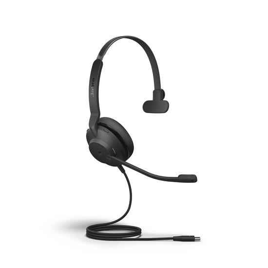 Picture of Jabra Evolve2 30 MS Wired Headset, USB-C, Mono, Black - Lightweight, Portable Telephone Headset with 2 Built-in Microphones - Work Headset with Superior Audio and Reliable Comfort