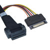 Picture of LetLinkSo PCIe 5.0 MCIO x4 to EDSFF E1 E3 Cable for E1.S E1.L E3.S E3.L SSD with 15P Power, 2.1ft(65 cm)