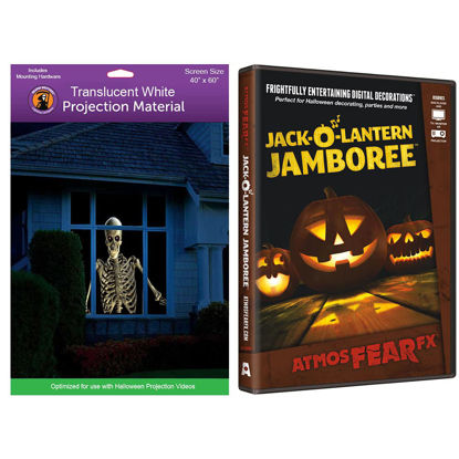 Picture of Kringle Bros AtmosFearFX Jack-O-Lantern Jamboree Halloween DVD and Reaper Brothers High Resolution Window Projection Screen