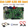 Picture of Quanmin 4K Face 32CH CCTV NVR Board 2 SATA Port Network Video Recorder Mainboard 4K/5MP/32CH 1080P Video Input 1CH Audio I/O Support 2x8TB SATA HDD ONVIF CMS XMEYE P2P with Cable Security DVR Board