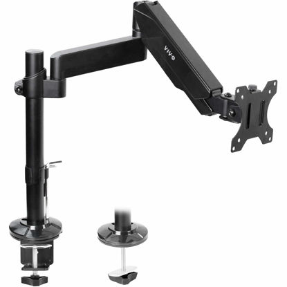 Picture of VIVO Heavy Duty Articulating Single Pneumatic Spring Arm Desk Mount Stand, Fits 17 to 32 inch Standard Screens or 43 inch Ultrawides up to 26.4 lbs with Maximum VESA 200x100mm, STAND-V101H
