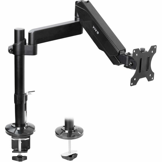 Picture of VIVO Heavy Duty Articulating Single Pneumatic Spring Arm Desk Mount Stand, Fits 17 to 32 inch Standard Screens or 43 inch Ultrawides up to 26.4 lbs with Maximum VESA 200x100mm, STAND-V101H
