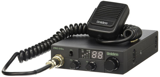 Picture of Uniden PRO510XL Pro Series 40-Channel CB Radio, Compact Design, Backlit LCD Display, Public Address, ANL Switch and 7 Watts of Audio Output, Unique PLL Circuit, S/RF LED Meter, (Renewed)