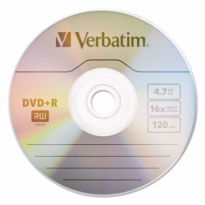 Picture of Verbatim DVD+R Discs, 4.7GB, 16x, Spindle, 100/Pack