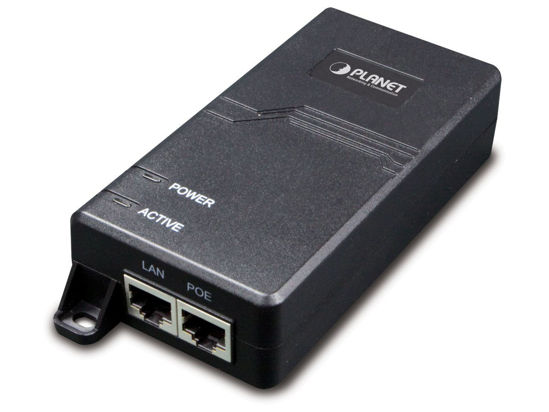 Picture of PLANET Gigabit PoE Injector, Adapter (60W, Integrated) | Single-Port, Ultra Power over Ethernet Injector, Network Distances up to 328 Feet | Use for IP Camera, More (POE-173)