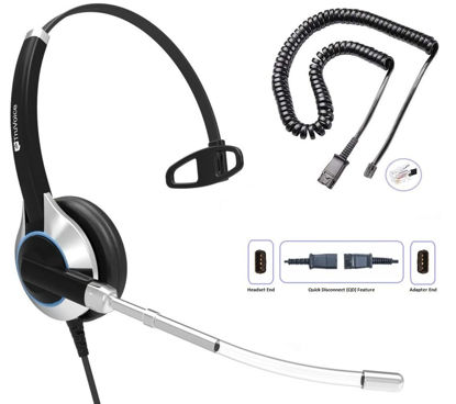 Picture of TruVoice HD-300 Office Headset with Noise Reduction Voice Tube Microphone and HD Speakers - Compatible with Mitel, Nortel, Avaya, Poly, Polycom, Shoretel, Aastra, Digium, ESI, Fanvil Desk Phones