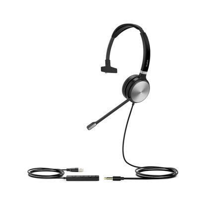 Picture of Yealink UH36-MONO UH36 Mono Wired USB Headset - USB 2.0, 3.5mm Jack, Certified for use with Microsoft Teams