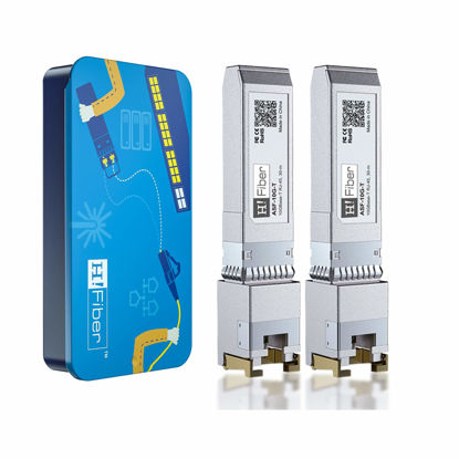 Picture of 2 Pack 10Gb SFP+ RJ45 Transceiver, 10Gbase-T SFP+ Ethernet Copper Module, CAT.6a/7, 30m, for Cisco SFP-10G-T-S, Ubiquiti UF-RJ45-10G, UniFi, TP-Link, Fortinet, Netgear, D-Link, Supermicro and More