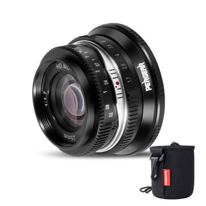 Picture of Pergear 25mm F1.7 Large Aperture Manual APS-C M4/3 Mount Lens Compatible with Panasonic GH6, GH5,GH5II GH4, GM5, GX1, G9II Olympus OM-1 II, E-M5 III,OM-5,E-P7,E-M10 IV （Black）