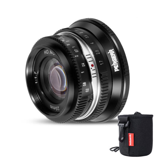 Picture of Pergear 25mm F1.7 Large Aperture Manual APS-C M4/3 Mount Lens Compatible with Panasonic GH6, GH5,GH5II GH4, GM5, GX1, G9II Olympus OM-1 II, E-M5 III,OM-5,E-P7,E-M10 IV （Black）