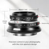 Picture of Pergear 25mm F1.7 Large Aperture Manual APS-C M4/3 Mount Lens Compatible with Panasonic GH6, GH5,GH5II GH4, GM5, GX1, G9II Olympus OM-1 II, E-M5 III,OM-5,E-P7,E-M10 IV （Black）