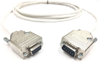 Picture of 25 Foot DB9 Male to Female RS232 Extension Serial Cable - 22 AWG with Plenum White Jacket - Made in USA by Custom Cable Connection