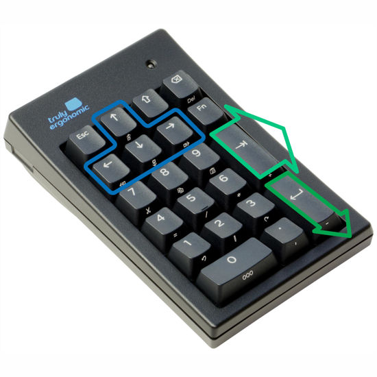 Picture of Truly Ergonomic - Best Mechanical Numeric Keypad for Data Entry - BIG Large TAB - Cherry MX Mechanical Switches - USB - Numpad - Number Pad - Windows Linux - PC