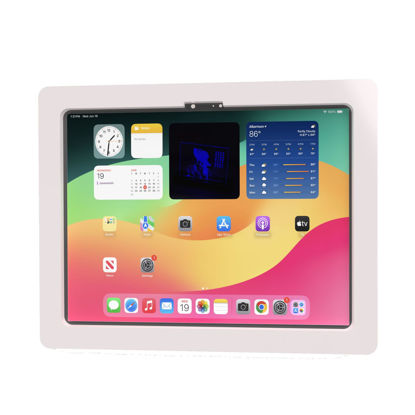 Picture of TABcare Anti-Theft Acrylic VESA Enclosure for Apple iPad Pro 11" 2024 (5th gen) with Free Wall Mount Kit & 90-Degree Angle USB C Cable (iPad Pro 11 2024, White)
