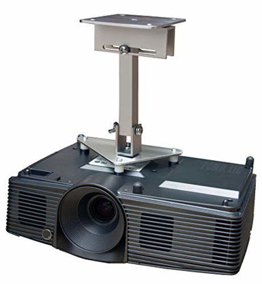 Picture of PCMD, LLC. Projector Ceiling Mount Compatible with BenQ CinePrime HT3550 TK810 TK850 W2700 with Lateral Shift Coupling (10-Inch Extension)