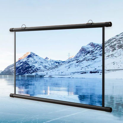 Picture of GSKDZG HD Projector Screen Manual Pull Down Projection Screen 30" 40" 50" 60" 72" Portable Home Theater Movie Screen for Indoor Outdoor, 4:3 16:9 Format(60 Inch (16:9))