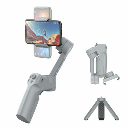 Picture of MOZA Mini-MX Gimbal Stabilizer 3-Axis Mobile Handheld Stabilizer Foldable Palmsize Portable Vlog Youtuber Live Video for Android Samsung Galaxy S22/S23 for iPhone 13/13Pro/14/14Pro/15/15 Pro